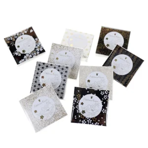 100 Papiers Origami - 6 x 6 cm - Motifs Variés - Noir et Or