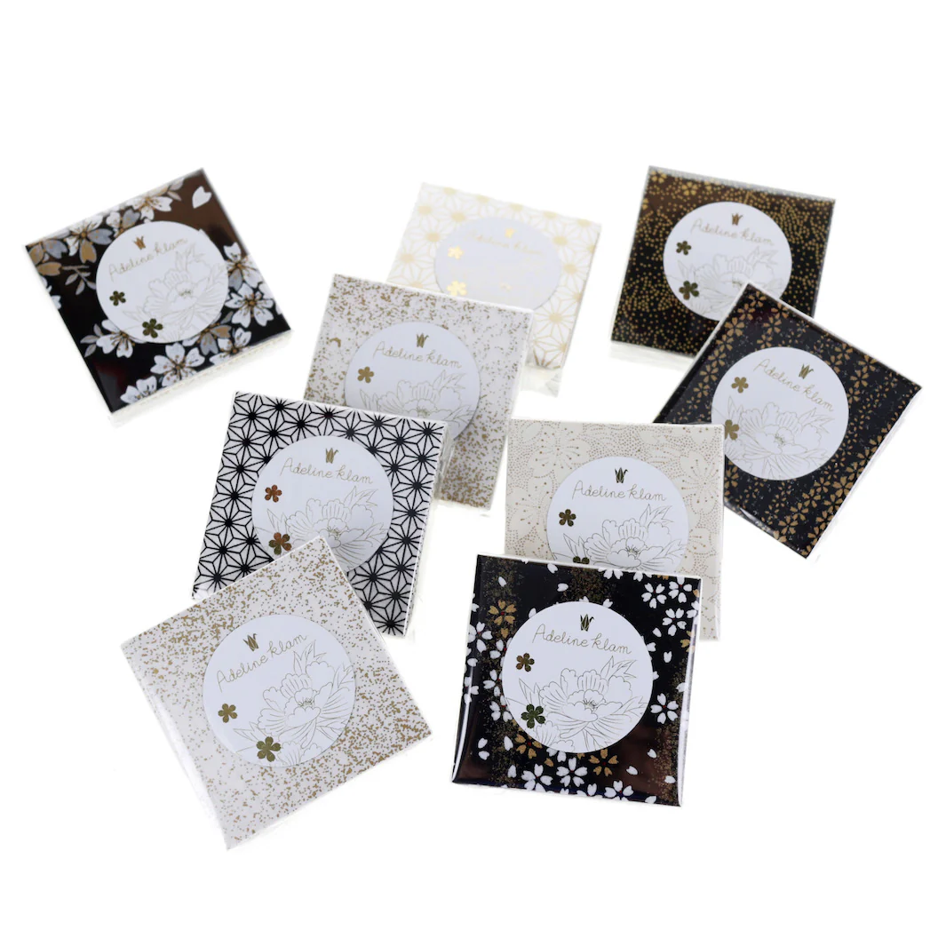 100 Papiers Origami - 6 x 6 cm - Motifs Variés - Noir et Or – Image 2