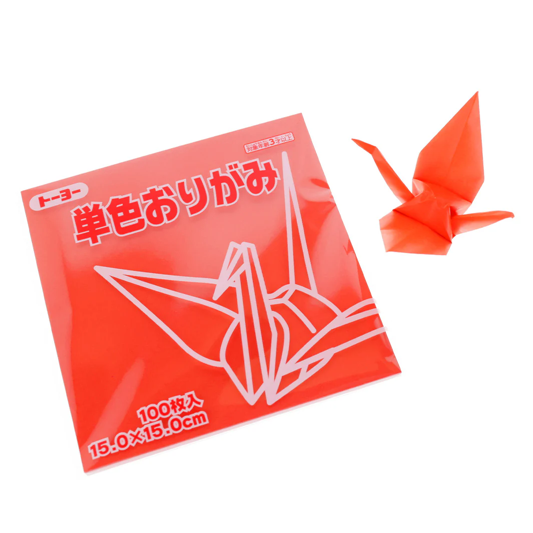 100 Papiers Origami Toyo - Rouge Tomato - 15 x 15 cm – Image 5