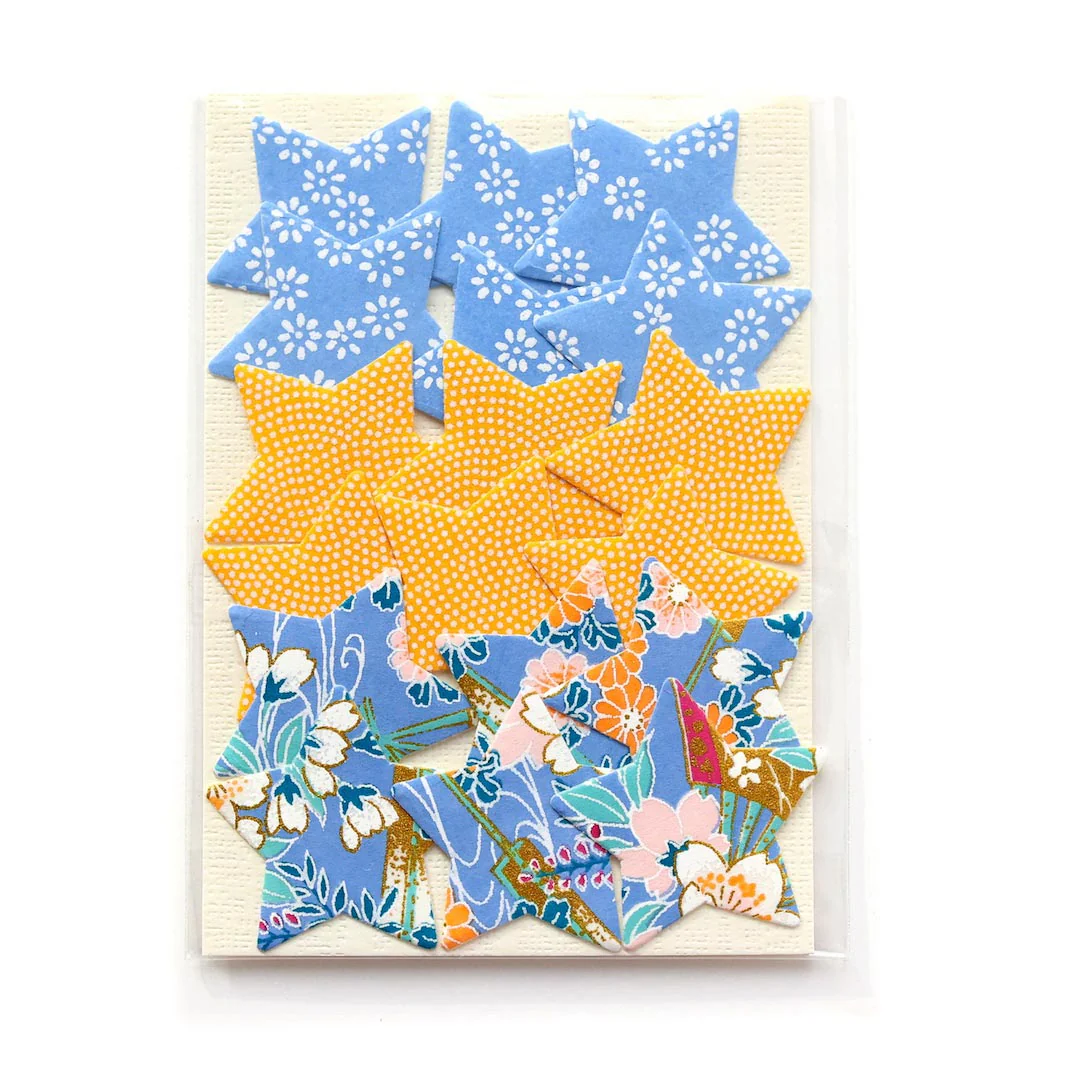 18 Stickers - Étoile - Bleu Pervenche et Jaune Safran - Comète – Image 3