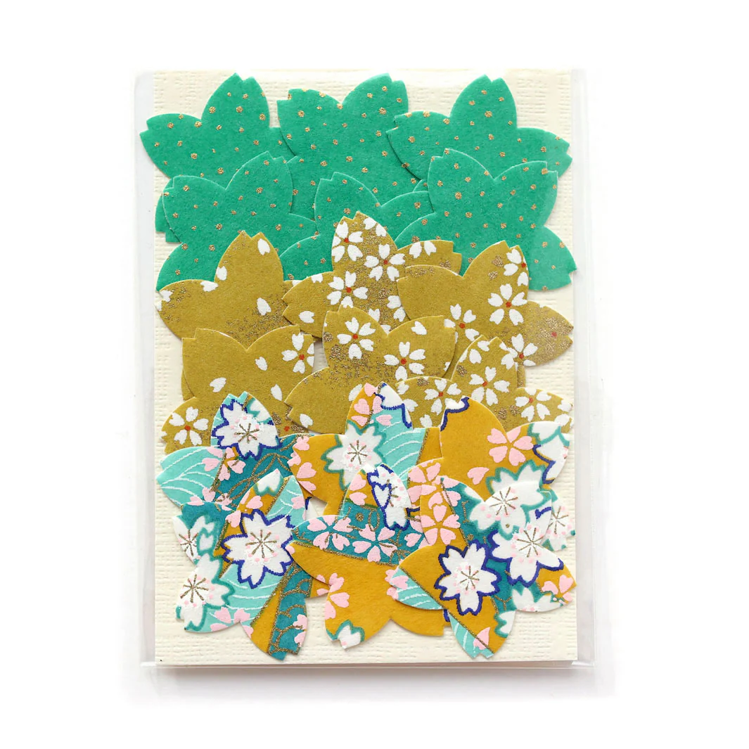 18 Stickers - Sakura - Jaune Moutarde, Vert Menthe et Turquoise - Vahiné – Image 3