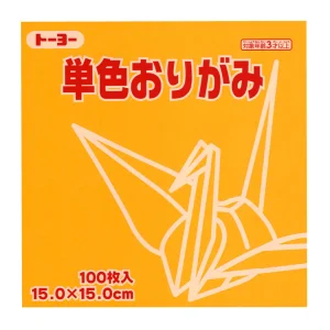 100 Papiers Origami Toyo - Jaune Safran - 15 x 15 cm