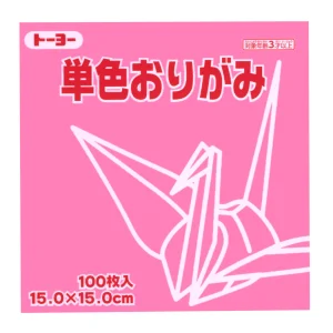 100 Papiers Origami Toyo - Rose Bubble Gum - 15 x 15 cm