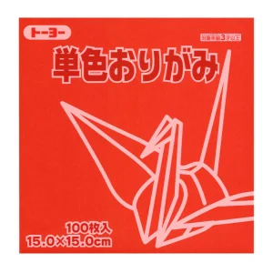 100 Papiers Origami Toyo - Rouge Tomato - 15 x 15 cm