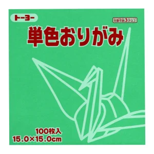 100 Papiers Origami Toyo - Vert Menthe - 15 x 15 cm
