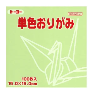 100 Papiers Origami Toyo - Vert Pistache - 15 x 15 cm