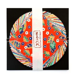 40 Papiers Origami - 10 x 10 cm - Traditionnels et Unis - Mélange Folklorique