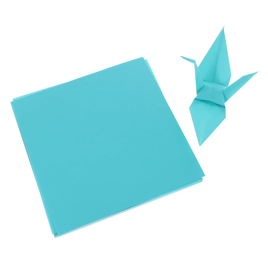 100 Papiers Origami Toyo - Bleu Turquoise - 15 x 15 cm – Image 3