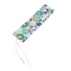 Marque-Page en Papier Japonais - Camélias et Semi de Fleurs - Bleu, Vert, Rose et Violet - M801 et M481