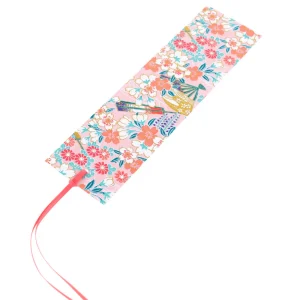 Marque-Page en Papier Japonais - Glycine, Fleurs de Cerisier et Samekomon - Rose Clair, Bleu Turquoise et Mauve - M1014 et M598