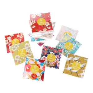 100 Papiers Origami - 6 x 6 cm - Jaune, Orange, Rouge, Rose et Bleu Turquoise - Multifruits