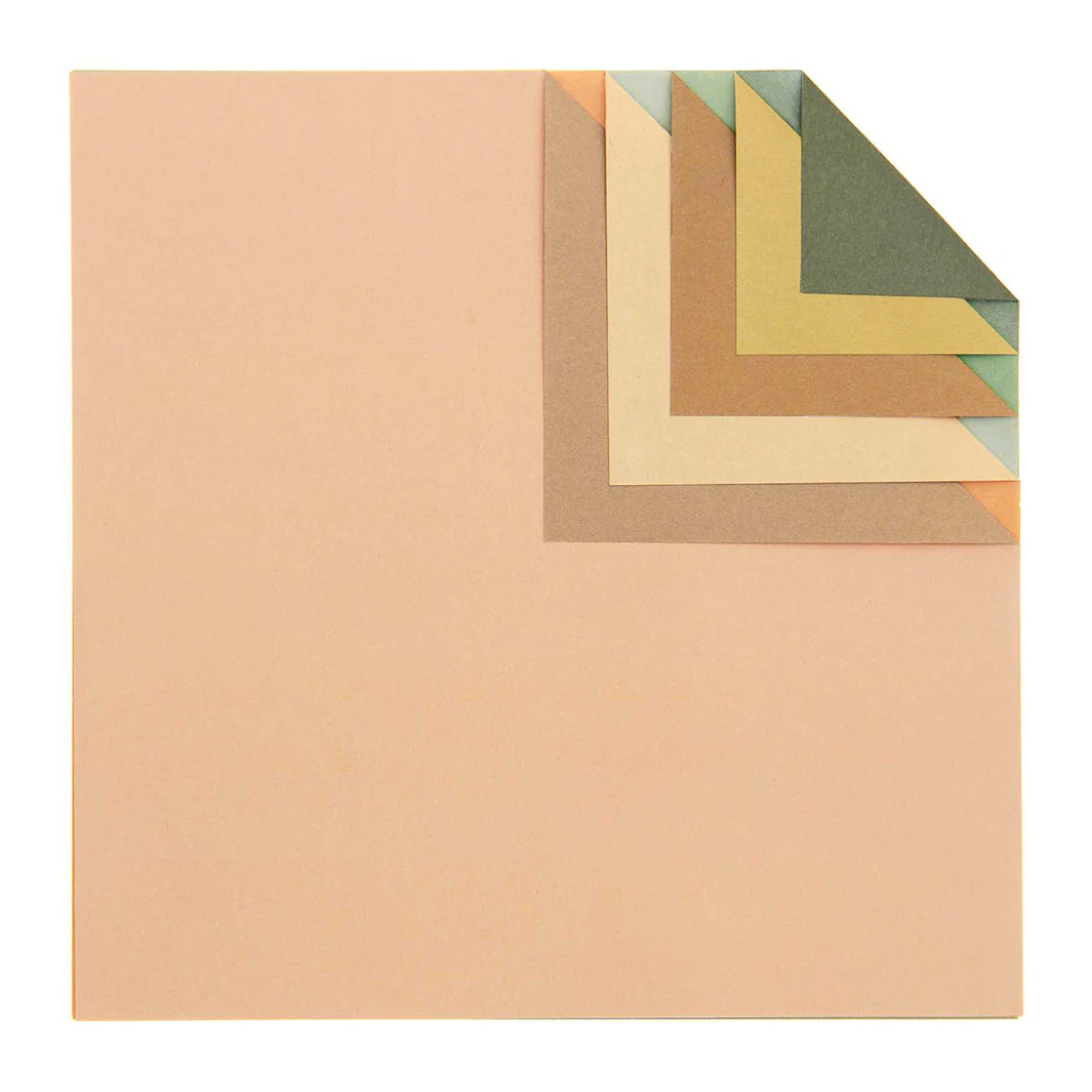 100 Papiers Origami Unis - Bicolores, Tons Naturels - 10 Couleurs - 15x15cm – Image 8
