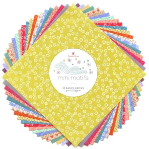 20 Papiers Origami - 15 x 15 cm - Multicolore - Mini Motifs