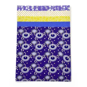 5 Papiers Origami - 19,50 x 19,50 cm - Bleu Nuit, Violet, Jaune Acidulé - Luciole