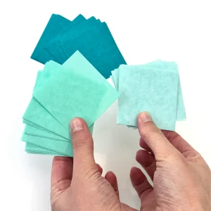60 Papiers Origami - 6 x 6 cm - Camaïeu de Bleu Vert