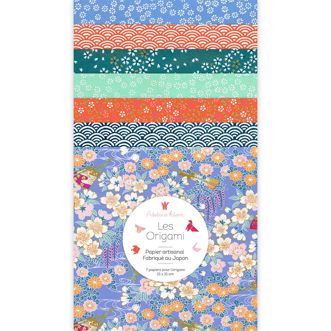 7 Papiers Origami - 15 x 15 cm - Bleu Pervenche et Canard, Orange et Vert d'Eau - Louisiane - T8 – Image 2