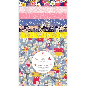 7 Papiers Origami - 15 x 15 cm - Violet Foncé, Rose, Bleu Pervenche et Jaune - Lily - Y6