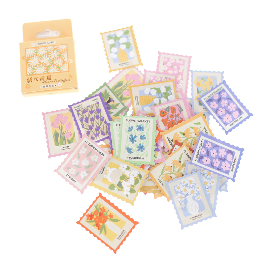 Lot de 46 Stickers - Timbres Floraux - Multicolore – Image 3