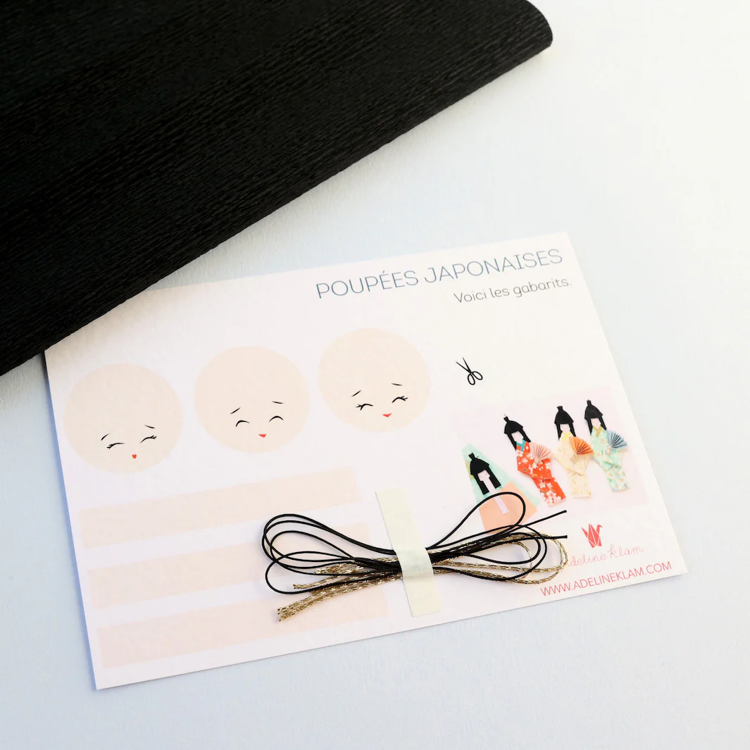Recharge 3 Poupées Japonaises - Silhouettes à Découper et Fournitures – Image 3