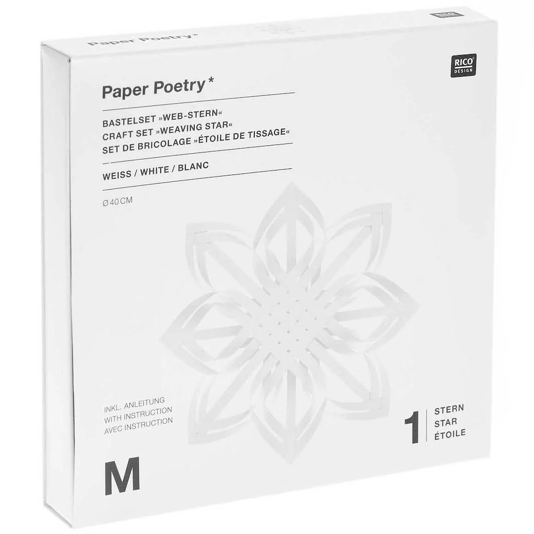 Étoile Moyenne à 8 Branches en Papier à Monter - Or et Blanc, Taille M - Modèles au Choix – Image 7