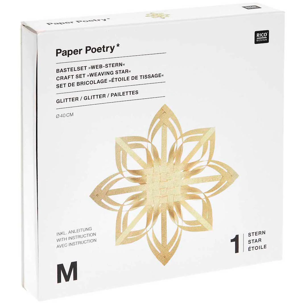 Étoile Moyenne à 8 Branches en Papier à Monter - Or et Blanc, Taille M - Modèles au Choix – Image 9