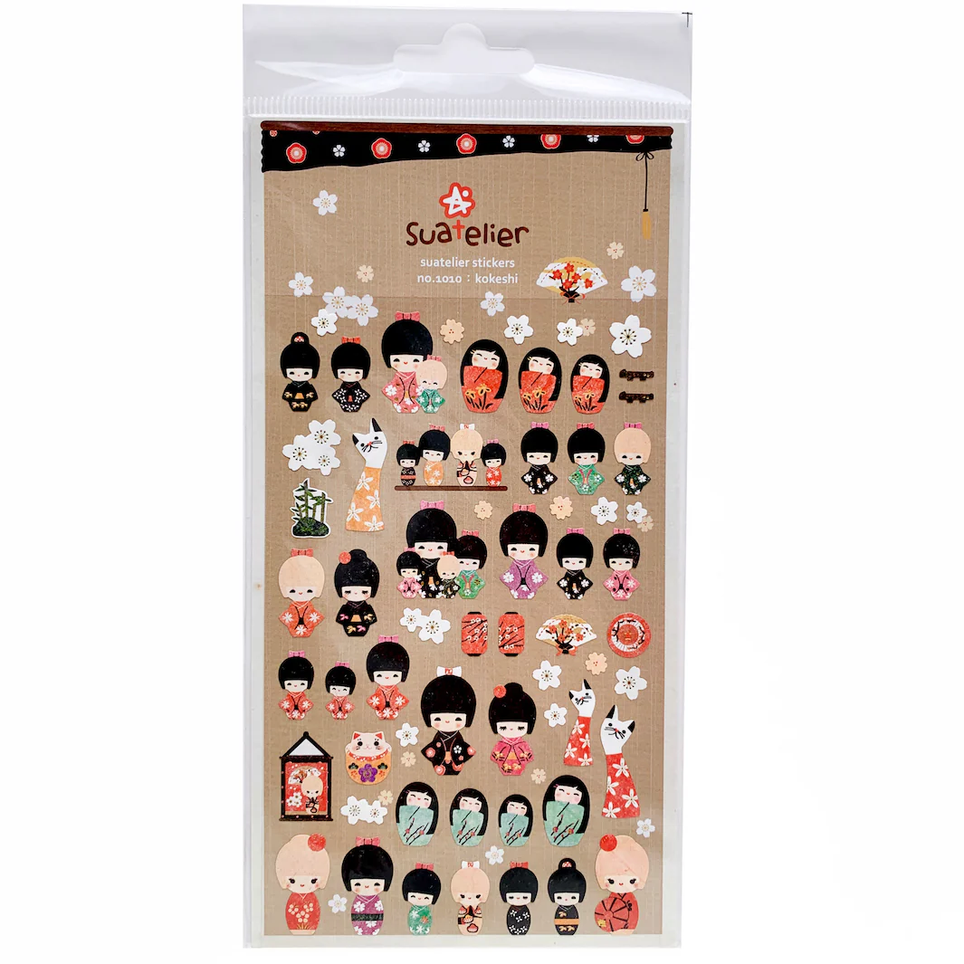 Planche de 60 Stickers - Kokeshi – Image 2
