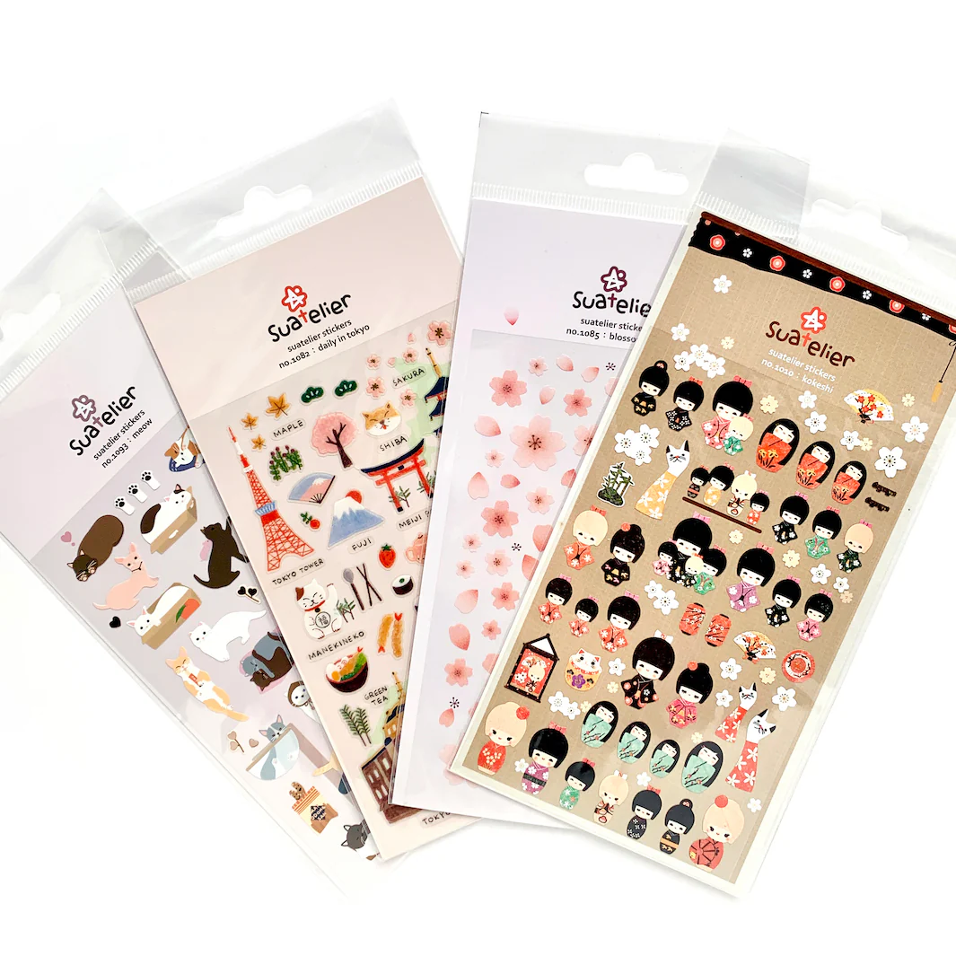 Planche de 60 Stickers - Kokeshi – Image 4
