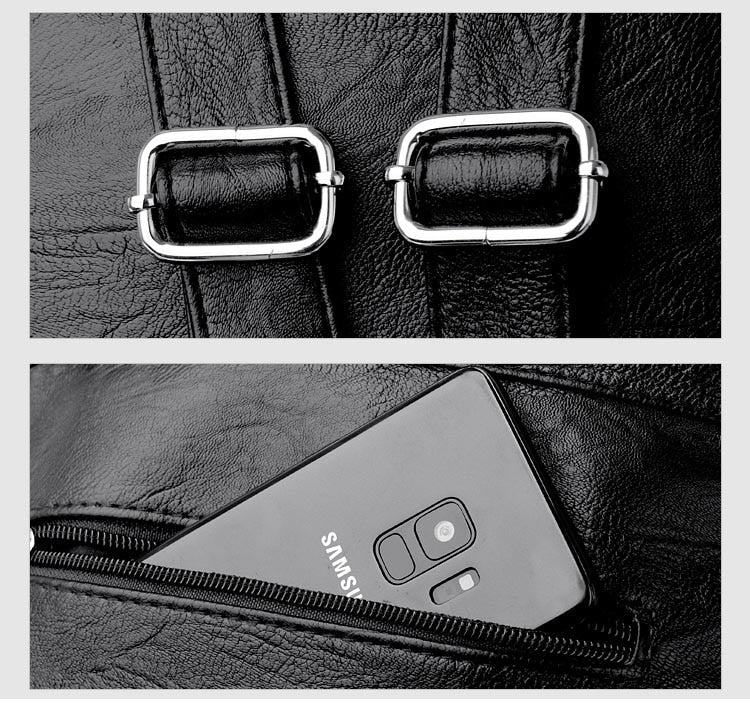 Sac à dos Antivol pour Femme en Cuir - Voyage – Image 4