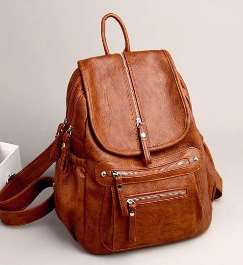 Sac à dos Antivol pour Femme en Cuir - Voyage – Image 9