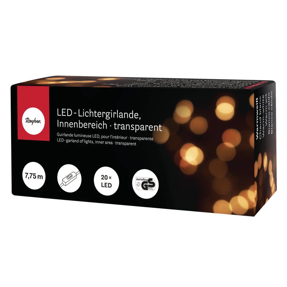 Guirlande Lumineuse - 20 LED, 7m75 - Transparent, Avec Interrupteur – Image 3