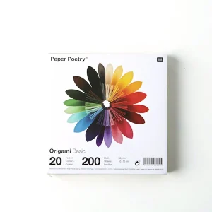 200 Papiers Origami Unis - 7,5 x 7,5 cm - 20 couleurs basiques