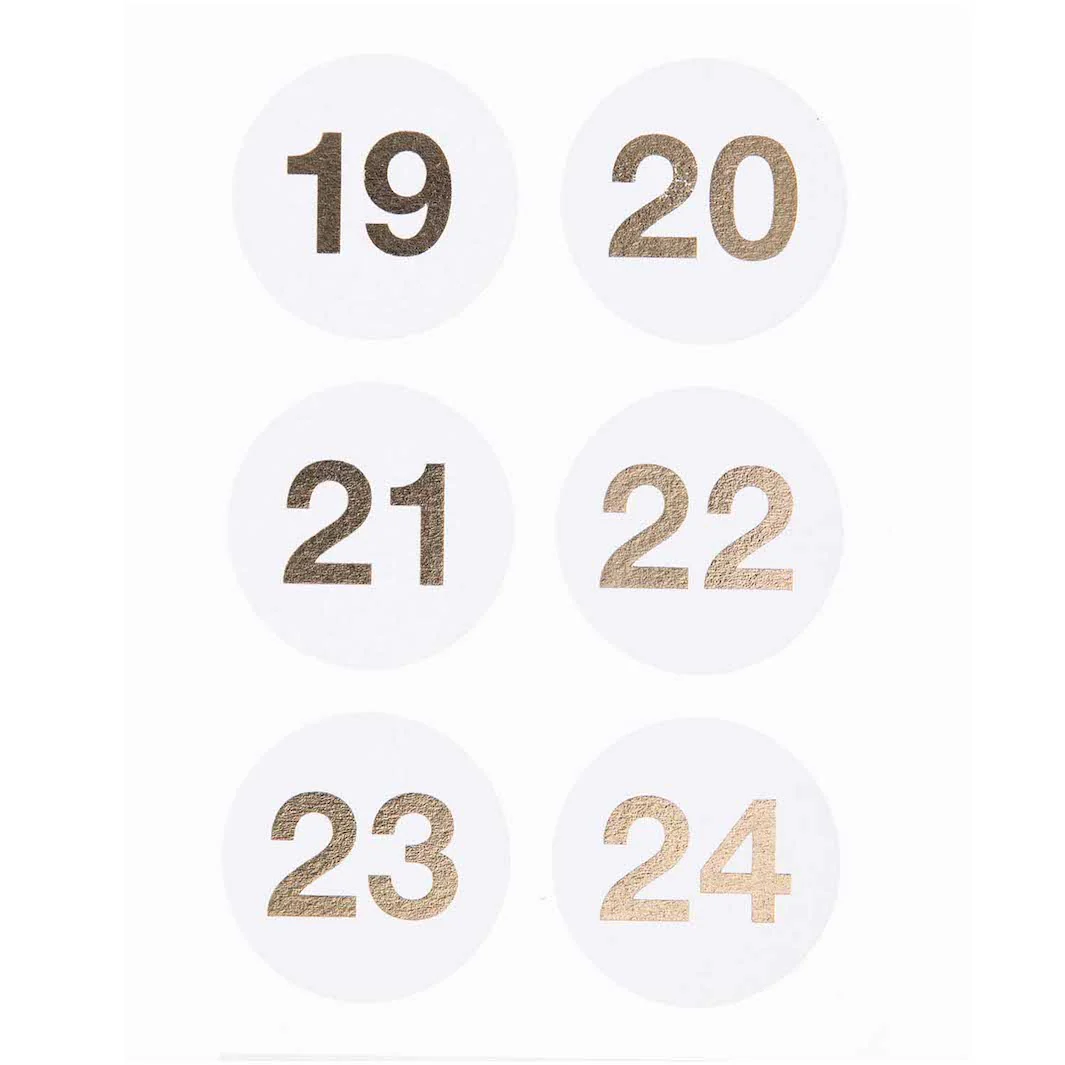 4 Planches de 24 stickers - Calendrier de l'Avent - Blanc – Image 6
