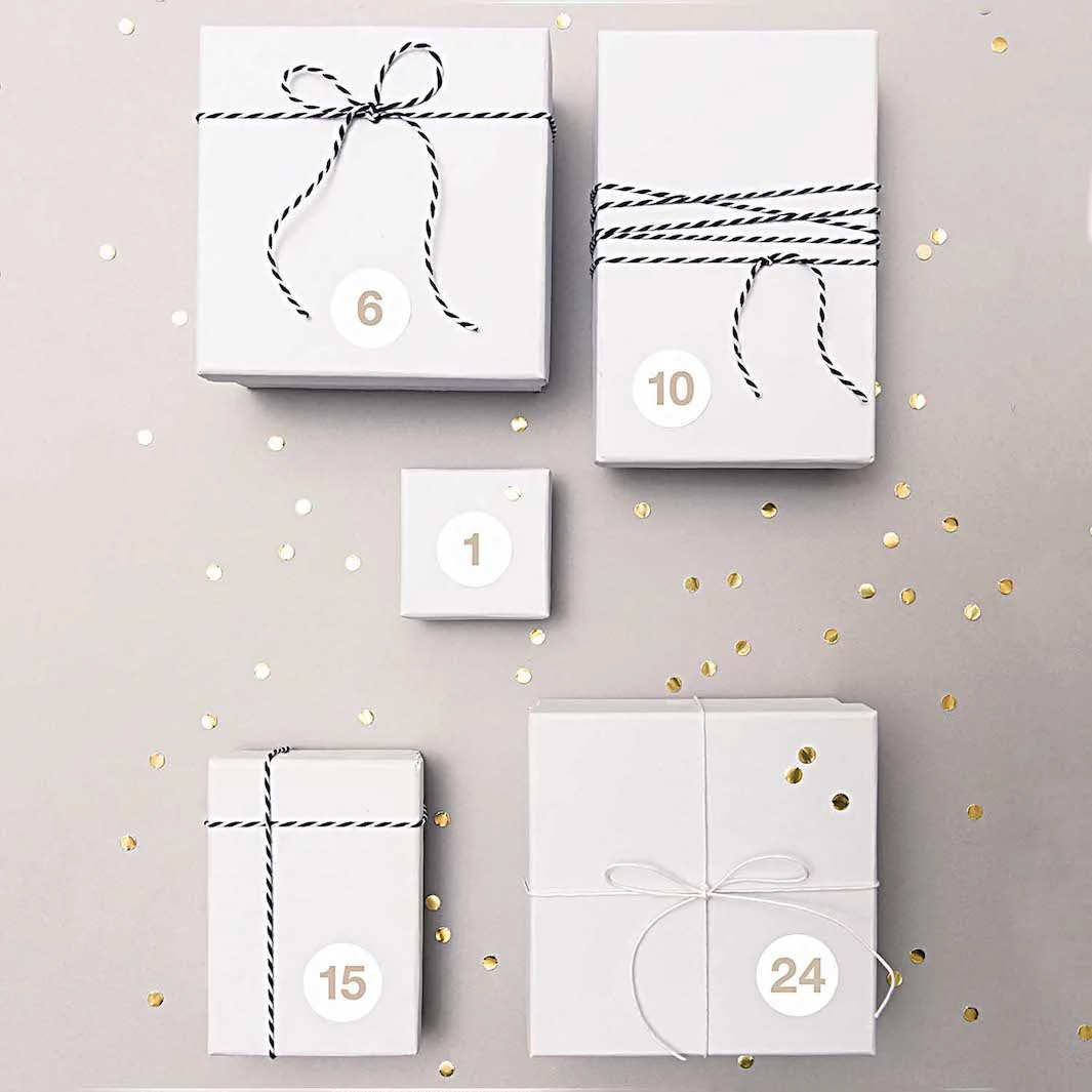 4 Planches de 24 stickers - Calendrier de l'Avent - Blanc – Image 7