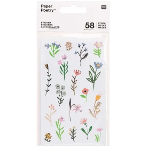 4 Planches de 58 Stickers - Fleurs