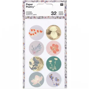 4 Planches de 32 stickers - Fleurs d'automne