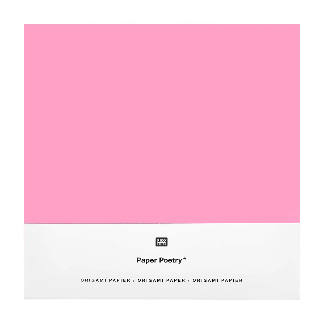 50 Papiers Origami Unis et Gabarits - Rose - 5 couleurs - 15x15 cm – Image 2