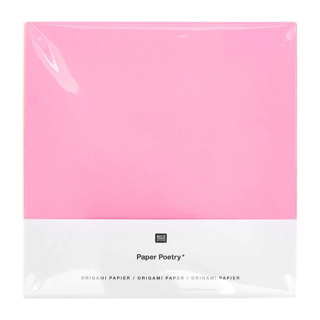50 Papiers Origami Unis et Gabarits - Rose - 5 couleurs - 15x15 cm – Image 5