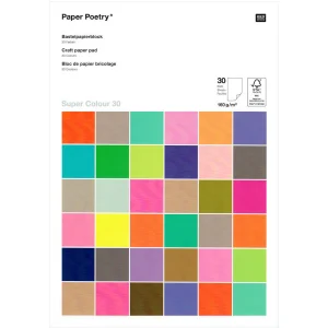 Bloc de 30 feuilles de papier - Multicolore - 160g/m²