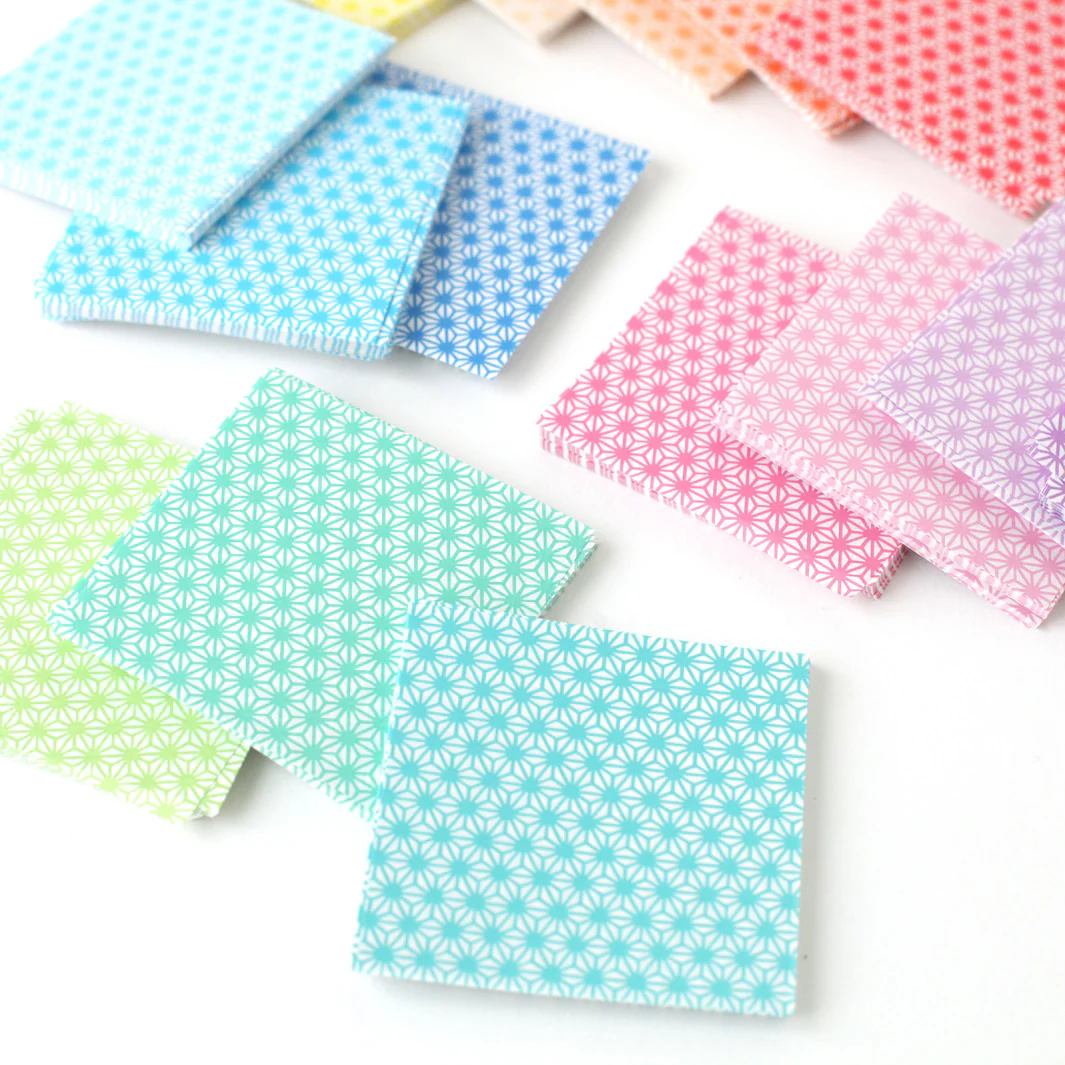 1005 Papiers Origami Asanoha Multicolores - 15 couleurs - 7 x 7 cm – Image 4