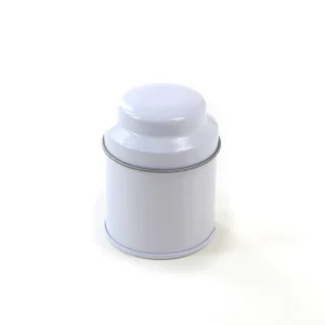 Boîte à Thé en Métal à Décorer - Dôme - Blanc - 25g