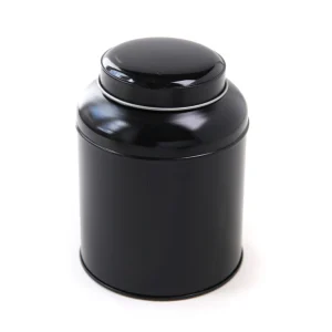 Boîte à Thé en Métal à Décorer - Dôme - Noir - 250g