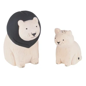 Famille de Lions en bois - Pole Pole - T-Lab