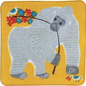 Serviette éponge - Gorille gris, Fond jaune - Kata Kata