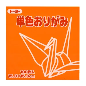 100 Papiers Origami Toyo - Orange Carotte - 15 x 15 cm