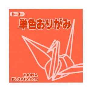 100 Papiers Origami Toyo - Corail - 15 x 15 cm