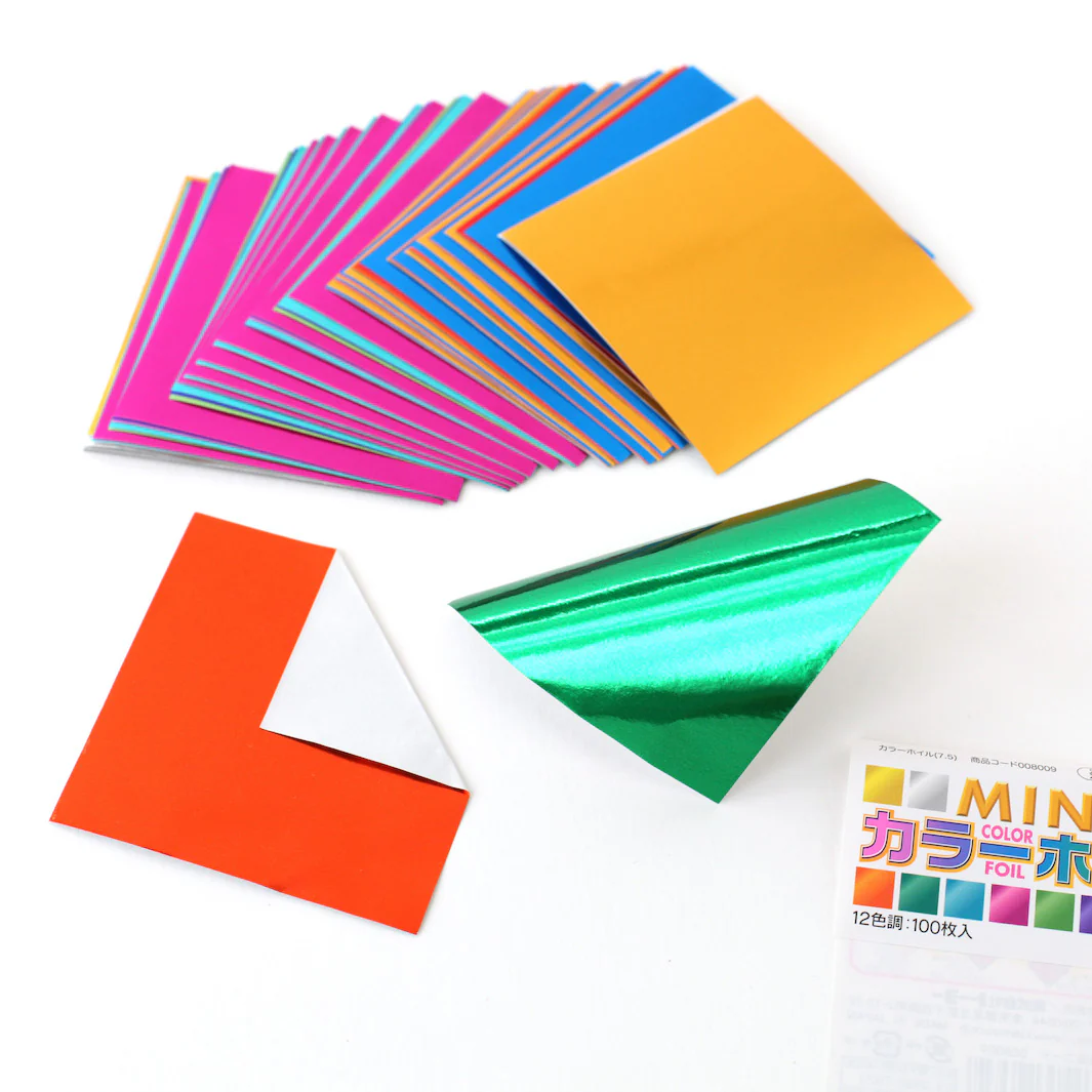 100 Papiers Origami Multicolores - Métallisés - 12 couleurs - 7,5 x 7,5 cm – Image 3