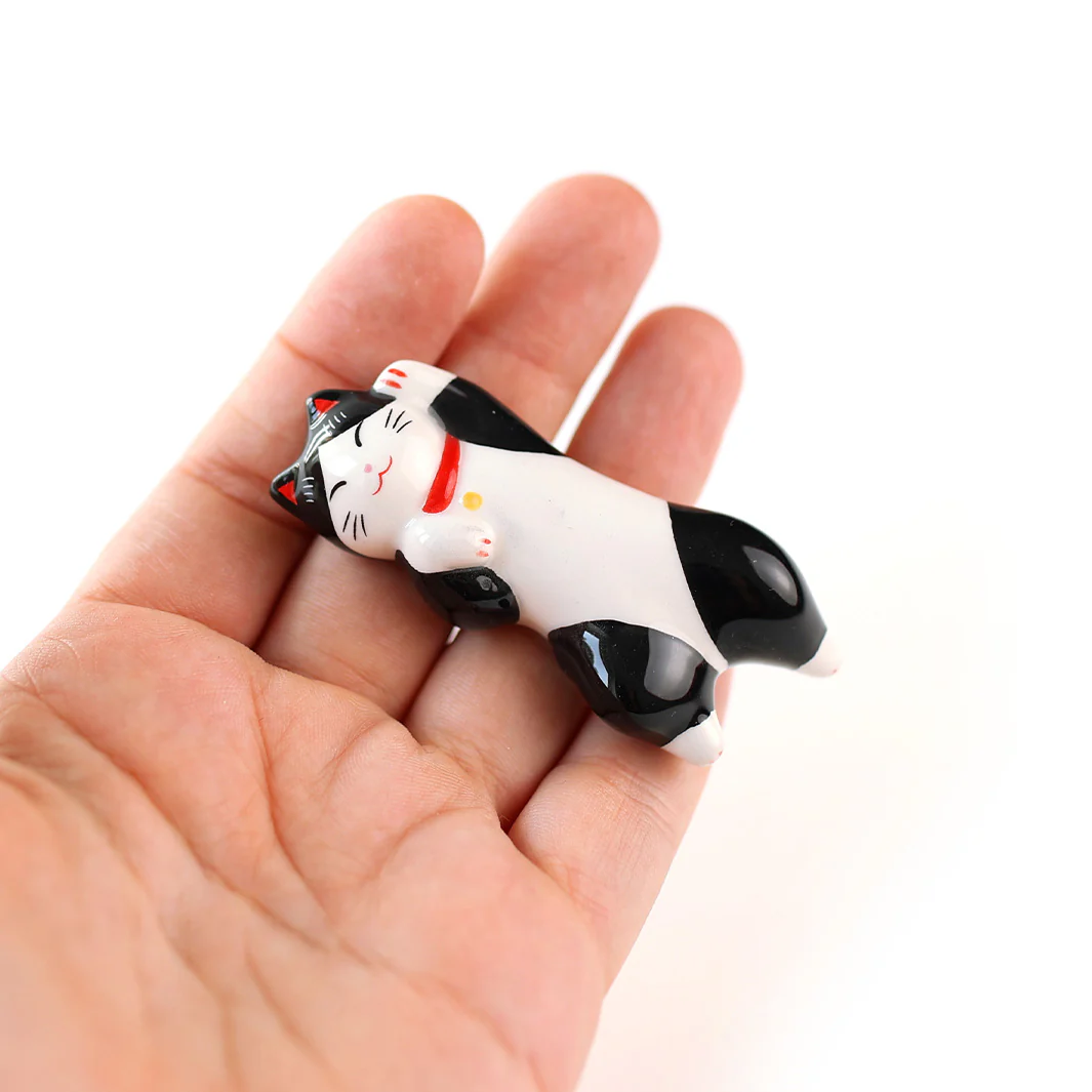 Chat Long sur le Dos - Porte-Baguettes - Bicolore, Noir et Blanc – Image 3